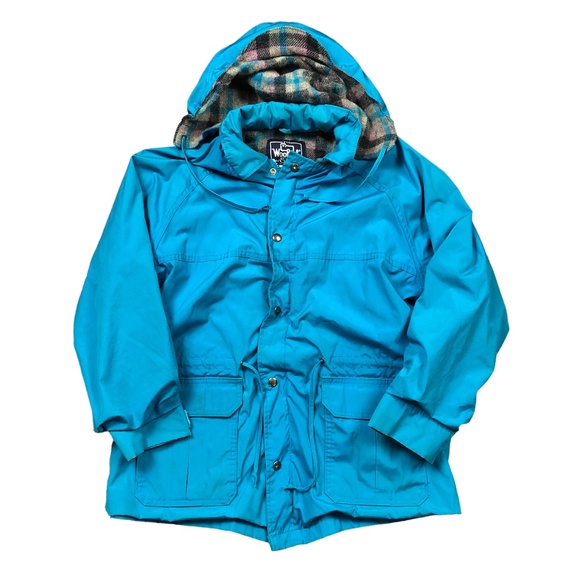 Woolrich Woman Vintage 80s Blue Zip Up Jacket Size Large - Picture 1 of 4